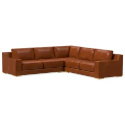 Dalton Leather 3-Piece L-Shaped Sectional (109"–119")