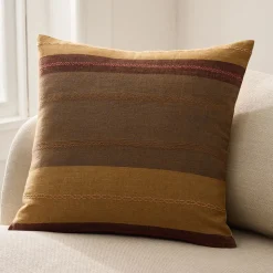 Decorative Stitched Stripes Pillow Cover