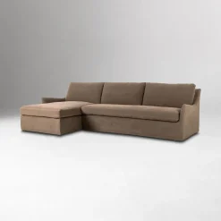 Delara Slipcover Chaise Sectional (128")