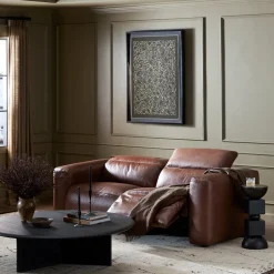 Delevan Leather Power Recliner Sofa (91"-121")