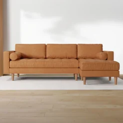 Dennes Leather 2-Piece Chaise Sectional (102")