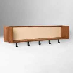 Douglas Solid Wood Tatami Entry Shelf with Hooks (42")