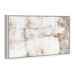 Earthy Metallic Framed Canvas Wall Art