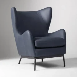 Edgar Leather Chair - Metal Legs