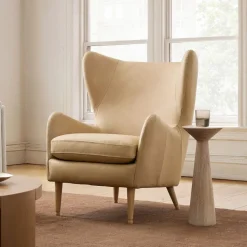Edgar Leather Chair - Wood Legs