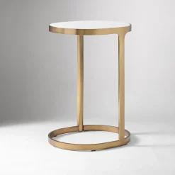 Elwell Marble C-Side Table (15")