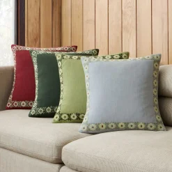 Emma Chamberlain Stitched Floral Pillow Cover