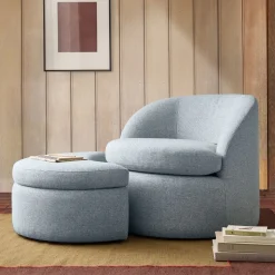 Emma Chamberlain Upholstered Chair & Ottoman Set