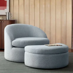 Emma Chamberlain Upholstered Chair and a Half & Ottoman