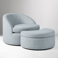 Emma Chamberlain Upholstered Chair and a Half & Ottoman