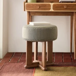 Emma Chamberlain Upholstered Vanity Stool
