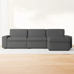 Enzo 3-Piece Reclining Chaise Sectional w/ Storage (108")