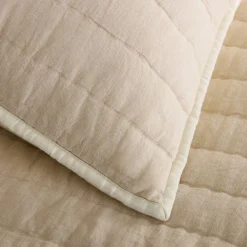 European Flax Linen Cotton Pick Stitch Quilt & Shams
