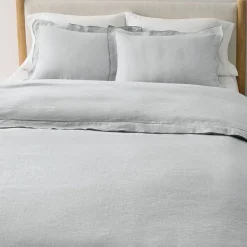 European Flax Linen Merrow Edge Duvet Cover & Shams