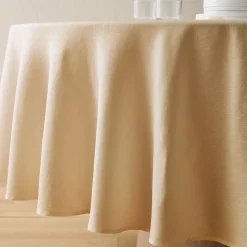 European Linen Round Tablecloth