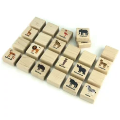 Everwood Friends African Safari Animals Wooden Matching Game