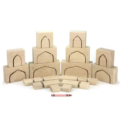 Everwood Friends Pointed Arch Building Block Set w/ Tray