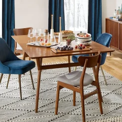 Extra Deep Mid-Century Extendable Dining Table (72"–92") - Acorn