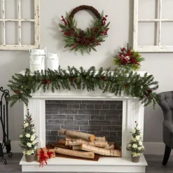 Faux Pine & Cedar Pine Cones Wreath