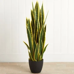 Faux Potted Sansevieria Plant