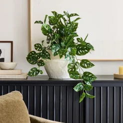 Faux Potted Trailing Monstera Plant