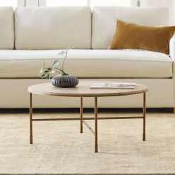 Fay Travertine Coffee Table (30")