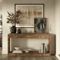 Finlo Burled Entryway Wood Console (60")