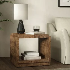 Finlo Burled Side Table (16"–22")