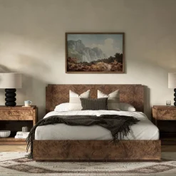 Finlo Burled Wood Bed