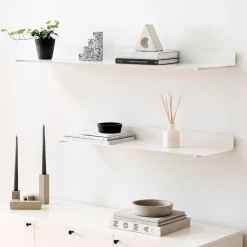 Floating Lines Single Shelves - White