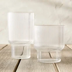 Fluted Acrylic Drinking Glasses