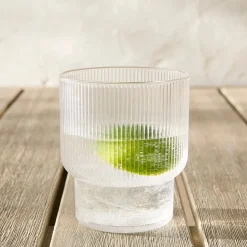 Fluted Acrylic Short Drinking Glass Sets