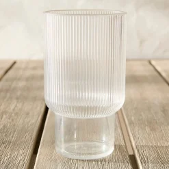 Fluted Acrylic Tall Drinking Glass Sets