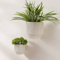Fluted Ceramic Indoor/Outdoor Wallscape Planters