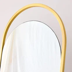 Folded Ellipse Metal Standing Floor Mirror