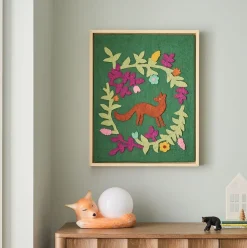 Framed Felt Fox Wall Art