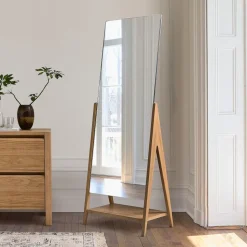 Free-Standing Wood Floor Mirror