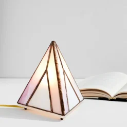 Friend of All Small Tabletop Pyramid Lamp - Dusty Rose