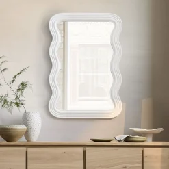 Giselle Wavy Wood Wall Mirror