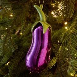 Glass Eggplant Ornament