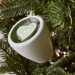 Glass Hot Matcha Latte Ornament
