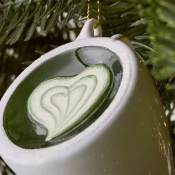 Glass Hot Matcha Latte Ornament