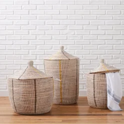 Graphic Millet Lidded Baskets
