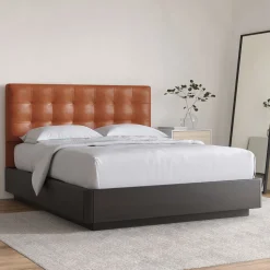 Grid Tufted Wall Mounted Headboard - Leather