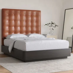 Grid Tufted Wall Mounted Headboard - Leather