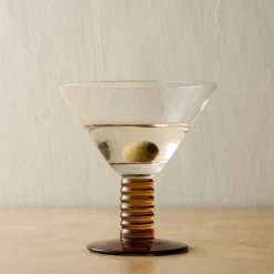 Grooved Stem Martini Glasses