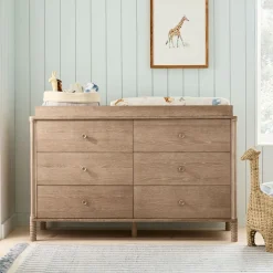 Gwyn 6-Drawer Wide Dresser with Removable Topper (56")
