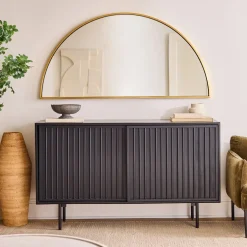 Half-Moon Metal Wall Mirror