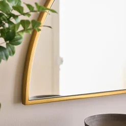 Half-Moon Metal Wall Mirror