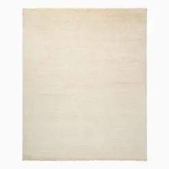 Hand-Knotted Solid Wool Rug
